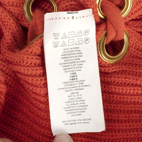 Michael Kors Designer Pull Over Crew Neck Sweater Top W/Gold Grommet Side Ties - Picture 6 of 9